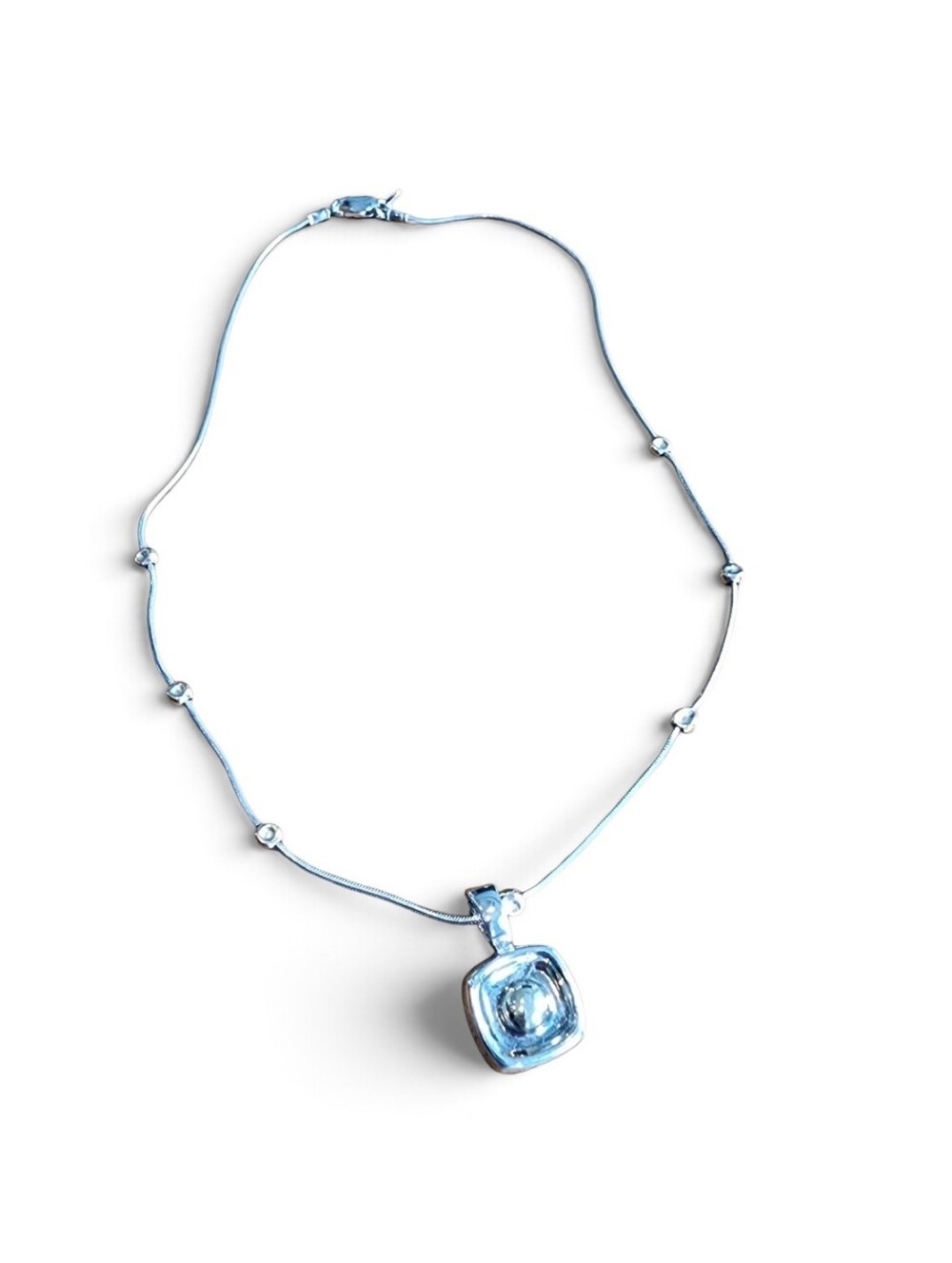 Silpada Real 925 Silver Two Toned Pendant Necklace On Snake Chain